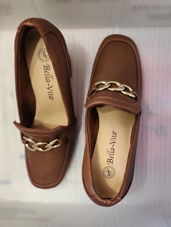 Bella Vita Shoes - $125 Bella Vita Brown Chain-Detail Leather Loafers